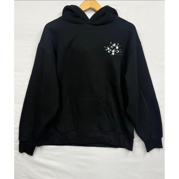 Wild Fable Black Hoodie Disco Ball Star Print Pullover Size M Y2K Rhinestone 70s - Picture 2 of 16